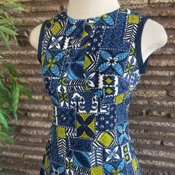 Vintage Handmade Hawaiian Barkcloth Tribal Print Maxi Dress - Picture 6 of 9